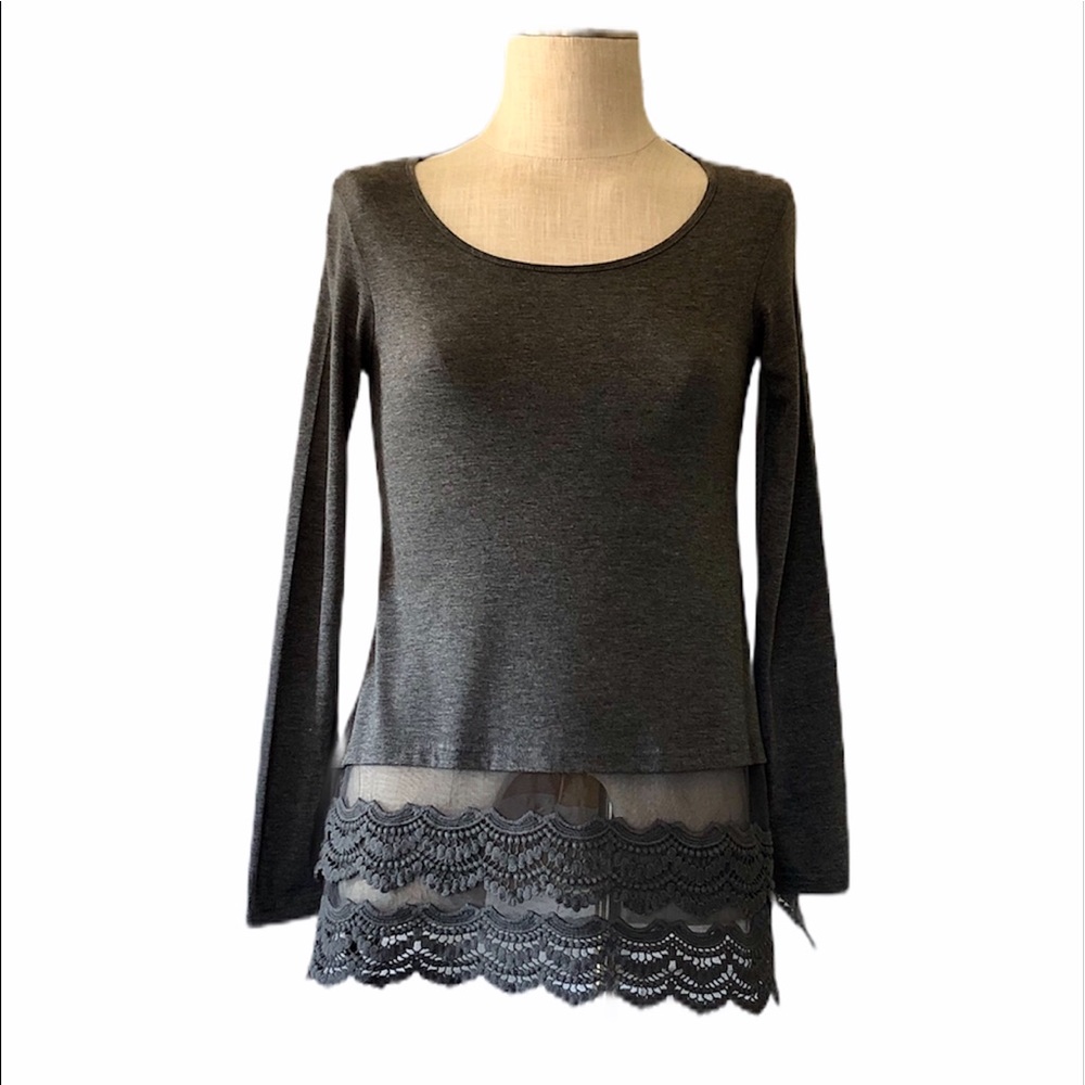 Winter Lennon Long Sleeve Lace Edge Tunic …